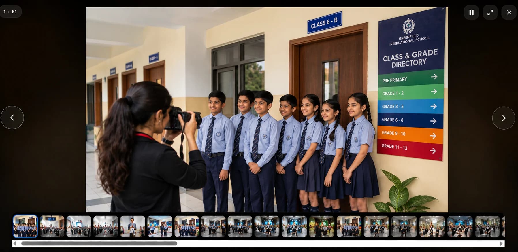Organize student photos by class and grade